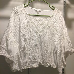 American Eagle Outfitters White Flowy Crop Top